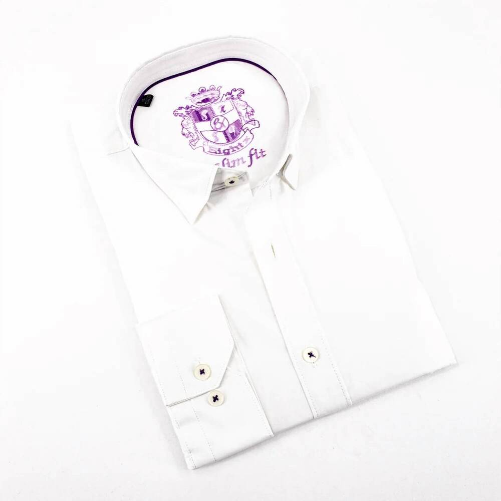 NEW EIGHT X men's stretch button down shirt in white